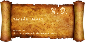 Máriás Dávid névjegykártya